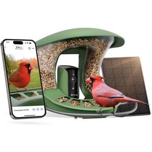 Birdfy 2 Smart Bird Feeder with Camera,Solar-Powered, Wireless Installation, Auto-Capture Bird Videos & Motion Detection, Gift Present