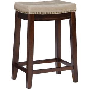 Linon Backless Counter Stool, Brown, Counter Height