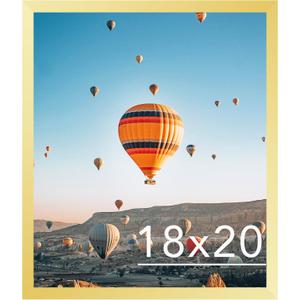 18x20 Picture Frame Gold for Photo and Poster, Horizontal and Vertical Formats for Wall Hanging, Wall Gallery Frame for 18 by 20 Photos