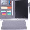 Executive Size Notebook Cover for Rocketbook A5 8.8"x6" Inch, Waterproof Portfolio Organizer with Pen Loop Holder & Card Slots, Protective Case for Journals - Business Travel & Office Use (Gray)