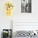 Rustic Wall Sconces Mason Jar Sconces Handmade Wall Art Hanging Design with Remote Control LED Fairy Lights and White Peony, Christmas Decor Gifts Farmhouse Home Decor Living Room Lights Set of Two