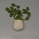 zipelo Car Rear View Mirror Accessories, Crochet Cute Potted Plants Hanging Handmade Knitted Decor for Women Men, Woven Cute Charms Ornament Pendant, Car Accessories Interior Aesthetic (Green/White)