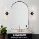 Bathroom Sconces Wall Lighting W/ Clear Glass, 2-Light Bathroom Vanity Light Fixtures, Modern Wall Lights for Mirror Living Room Hallway, Black and Gold Brushed Brass, E26 T10 Bulbs(Excluded)