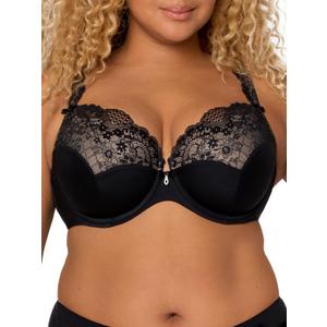 Curvy Couture Women's Plus Size Tulip Lace Push-Up Balconette Bra Elegant Lift & Support (42D, Black) Curvy Couture Women's Plus Size Tulip Lace Push-Up Balconette Bra Elegant Lift & Support (42D, Black)