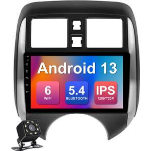 2+32G 9-inch Android 13 Car Stereo for Nissan Versa Note 2014-2018 IPS Touchscreen Screen Car Radio with Carplay & Android Auto Support Backup Camera GPS FM Navi BT SWC