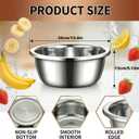 3 Pcs Large Stainless Steel Mixing Bowls, 15 Quart Oversized Metal Bowls for Serving, Baking, Mixing, Marinating, Home Cooking or Commercial Use