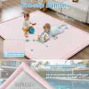 Baby Play Mat for Floor Nursery Rug Muscle Area Playroom Rug Elastic Foam 79x110" Playpenmat Elastic Foam 1.3" Thick Crawling Mat for Babies,Toddlers, Infants, Kids(Plaid Light Pink)