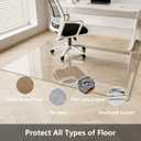Koonmi Chair Mat for Carpet, Tempered Glass 30"x48" Office Chair Mat, Glass Chair Mats with Rounded and Polished Edges, Ideal for Hardwood Floor, Carpet, Office, Desk, Rolling Chair