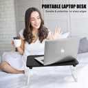 Lap Desks Laptop Tray for Bed or Couch, Breakfast Serving Tray with Folding Legs, Portable & Lightweight Mini Table, Laptop Stand for Working, Reading and Writing, Black, 17"D x 12.2"W x 8.3"H
