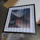 Frame Amo 40x40 Solid Wood Poster Frame Black, with 29.5x29.5 White Mat Opening for 30x30 Image, 1.5 inch Wide, 1 inch Thick, Acrylic Front, Gallery Grade