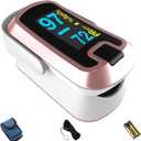 mibest OLED Finger Pulse Oximeter, O2 Meter, Dual Color White/Rose Gold