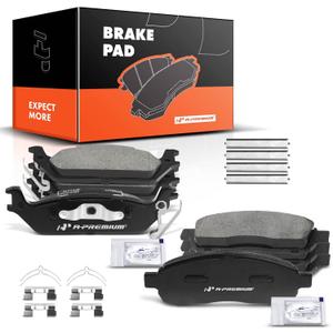 A-Premium Front & Rear Ceramic Disc Brake Pads Set Compatible with Select Ford and Lincoln Models - For F-150 2004-2008, Mark LT 2006-2008, with Hardware, 8 Pcs