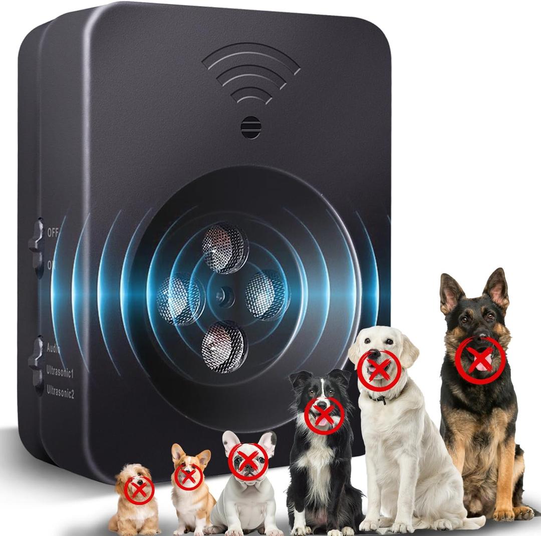 Anti Barking Device, Ultrasonic Dog Bark Deterrent Devices, 3 Modes Rechargeable Dog Barking Control Devices, Bark Silencer, Up to 50 FT Indoor Outdoor Use, Pet and Human Friendly