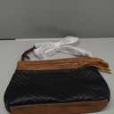 BOSTANTEN Crossbody Purses for Women Medium Shoulder Bag Quilted Handbags with Zipper Pocket (Black With Brown)