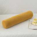 Cylindrical Body Pillow with Removable Velvet Cover Plush Polyester Fill, Multiple Sizes for Back, Leg & Pregnancy Support, Sofa & Bed Decor (Mustard Yellow, 31.49 * 7.87in)