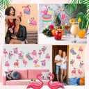 Cholemy 200 Pcs Flamingo Theme Party Decor, Summer Pink Flamingo Cutouts with 400pcs Glue Point Hawaiian Theme Paper Cutting for Bulletin Border Decor Birthday Party Supplies
