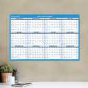 AT-A-GLANCE Erasable Calendar 2025-2026, Dry Erase Wall Planner, 36" x 24", Large, Academic & Regular Year, Double Sided, Horizontal (PM200S28), Laminated Paper, White