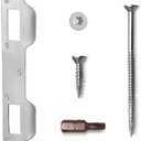 Door Strike Plate Oil Rubbed Bronze, with Reinforced Torx/Star Screws & Bit, Double Hole Reinforcement Latch Striker for Exterior/Interior Deadbolt Door Knob, Satin Nickel 