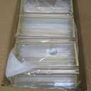 Floroom 6 Pack 5x7 Inch Clear Acrylic Sign Holders, Double-Sided Gold Display Stand Picture Frames for Table Numbers, Menus, Flyers, Weddings, and Offices