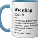 Funny Wrestling Coach Definition Ceramic Mug, Blue/White (11 Ounces)