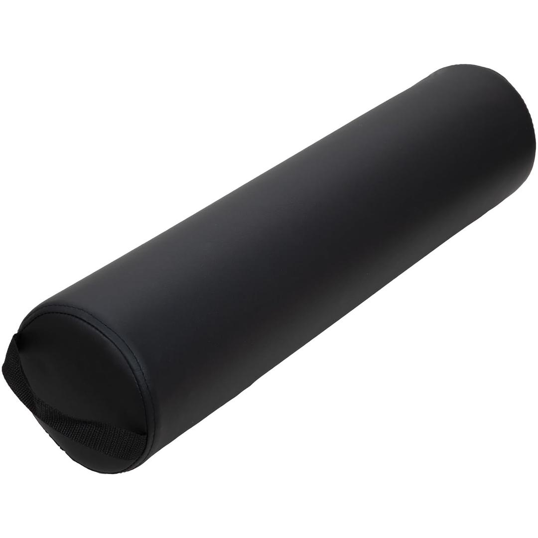 ForPro Full Round Bolster Pillow, Black, Oil and Stain-Resistant, for Massage and Yoga, 6 R x 26 L