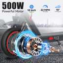 10''-500W-Electric Scooter with Dual Suspensions, Top Speed 22 Mph, Long Range 22-31 Miles, Folding E-Scooter Adult, Dual Braking, App