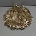 Snowkingdom Pack of 8 Gold Metallic Round Placemats Bulk Round Pressed Vinyl Leaf Dinning Kitchen Table Mats Decoration for Christmas Wedding Thanksgiving Party