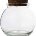 Clear Glass Bottle With Cork Stopper Assorted Shapes Bud Vases Jars Message Wish Bottle 1 Piece (Round Ball, 100 ml)