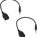 DGZZI 2PCS Black USB to 3.5mm AUX Male Plug Car Audio Cable Auxiliary Adapter Conversion Cord Connector Data Line