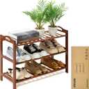 3 Tier Bamboo Shoe Rack, Shoe Shelf Shoes Rack Shoe Organizer for Closet, Entryway, Bedroom, Living Room, Front Door, Studio, Bathroom