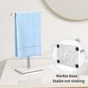 Hand Towel Holder Stand, T-Shape Hand Towel Rack for Bathroom, Hand Towel Stainless Steel for Kitchen Vanity Countertop, Marble Base Brushed Adjustable 9.06" -17.68"