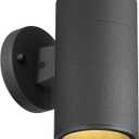 Ken & Ricky Outdoor Wall Light, Exterior Lighting Fixtures, Matte Black Outdoor Wall Sconce with Tempered Glass Cover for Porch Garage Patio Doorway Entryway -1 Pack