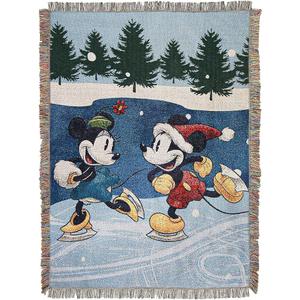 Northwest Mickey Mouse Woven Tapestry Throw Blanket, 48" x 60", Winter Skate