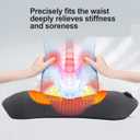 3 in 1 Back Massager, Electric Lumbar Support Pillow Heat Vibration Massage Lower Back Spine Decompression Device, Dark Gray
