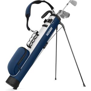 Findway Golf Stand Bag, Small Golf Bag for The Driving Range, Par 3 and Executive Courses, Lightweight Golf Club Carry Bag with Ball Holder and Pockets for Men Women (Blue)