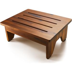 Holana 6.5" Wooden Step Stool for Adults (No Assemble Required)- 500 Lbs One Step Stools for High Bed Riser - Small Stepping Stool for Elderly, Seniors, Kid/Bathroom, Bed, Kitchen (Acacia)