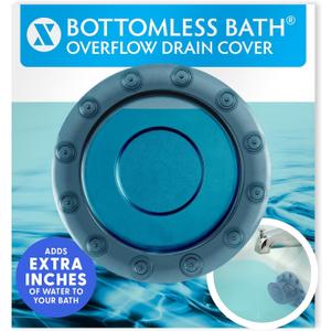 SlipX Solutions Bottomless Bath | Overflow Drain Cover for Tub | Best Gifts for Mom, Spa & Bath Accessories | Drain Block, Water Stopper Plug | Bath Essentials for Women | 4" Diameter, Dusty Blue