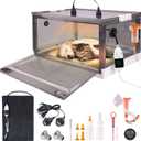 Puppy Incubator with Heating and Oxygenator, Incubator for Puppies, Kitten Incubator, Dog Incubator for Puppies, Puppy Whelping Supplies with Puppy Bed Mat, Temperature and Humidity Detection (55L)