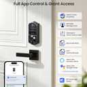 Veise VE017 Fingerprint Smart Door Lock, App Control, 8-in-1 Keyless Entry, Auto Lock, Emergency Power Port, Electronic Touchscreen Keypad, Biometric Smart Locks for Front Door, Matte Black