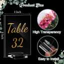 Tuanse 40 Pack Gold Acrylic Wedding Table Numbers 1-40 Clear Stand with Calligraphy Holders - 4 x 6 Inch Acrylic Table Signs for Wedding Reception Centerpieces