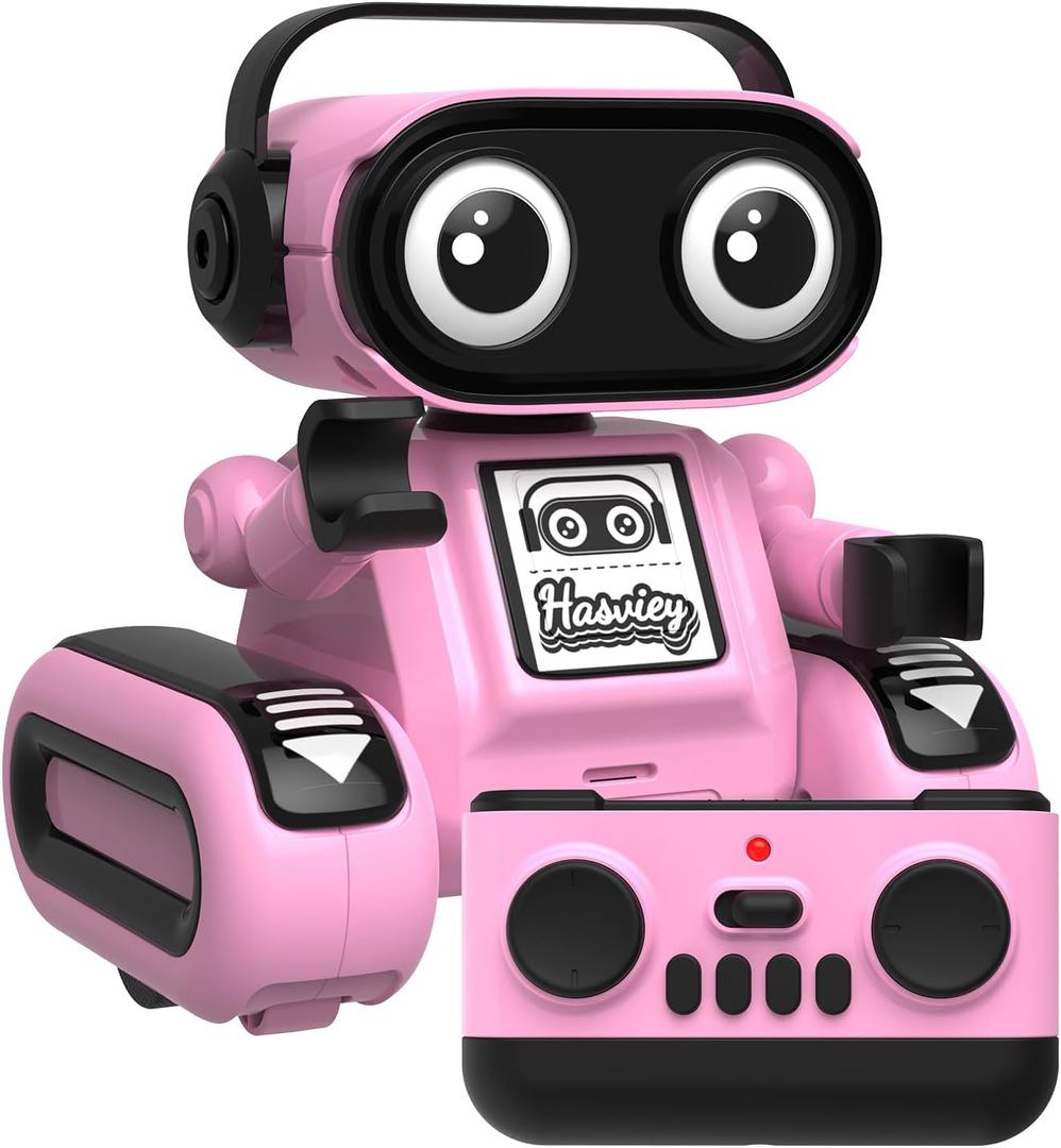 Robot Toys for Girls, Rechargeable Remote Control Toys for Girls 5-7, Kids Toy Robots with Auto-Demo, Recording, Repeat, Flexible Head & Arms, Dance, Music, Gift Ideas for Birthday Xmas  Pink