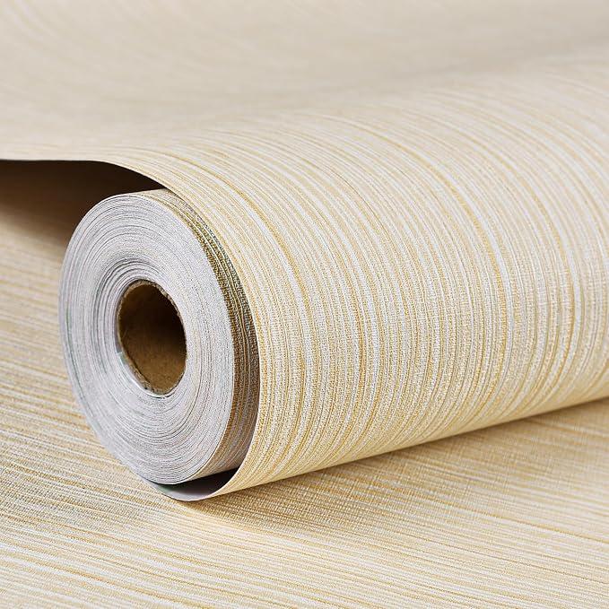 Tempaper Textured Grasscloth Sand Removable Peel & Stick Wallpaper 56.37 sq Ft, 2 Rolls,  20.5 in X 16.5 ft