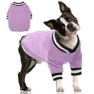 FUAMEY Dog Pullover Sweatshirt，Dog Winter Sweaters Warm Clothes Vest Thick Puppy Soft Pet Fleece Sweater Cute Doggie Boy Girl Outfit for Dogs Lavender XL, X-Large(chest:33in)