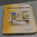 Glass Corner Shower Shelves, Tempered Floating Glass Shelves Wall Mount, Shower Caddy Organizer, Bathroom Corner Shelf with Zinc Alloy Brackets for Bathroom, Kitchen, Living Room, 9.8" x 9.8", 2 Pack