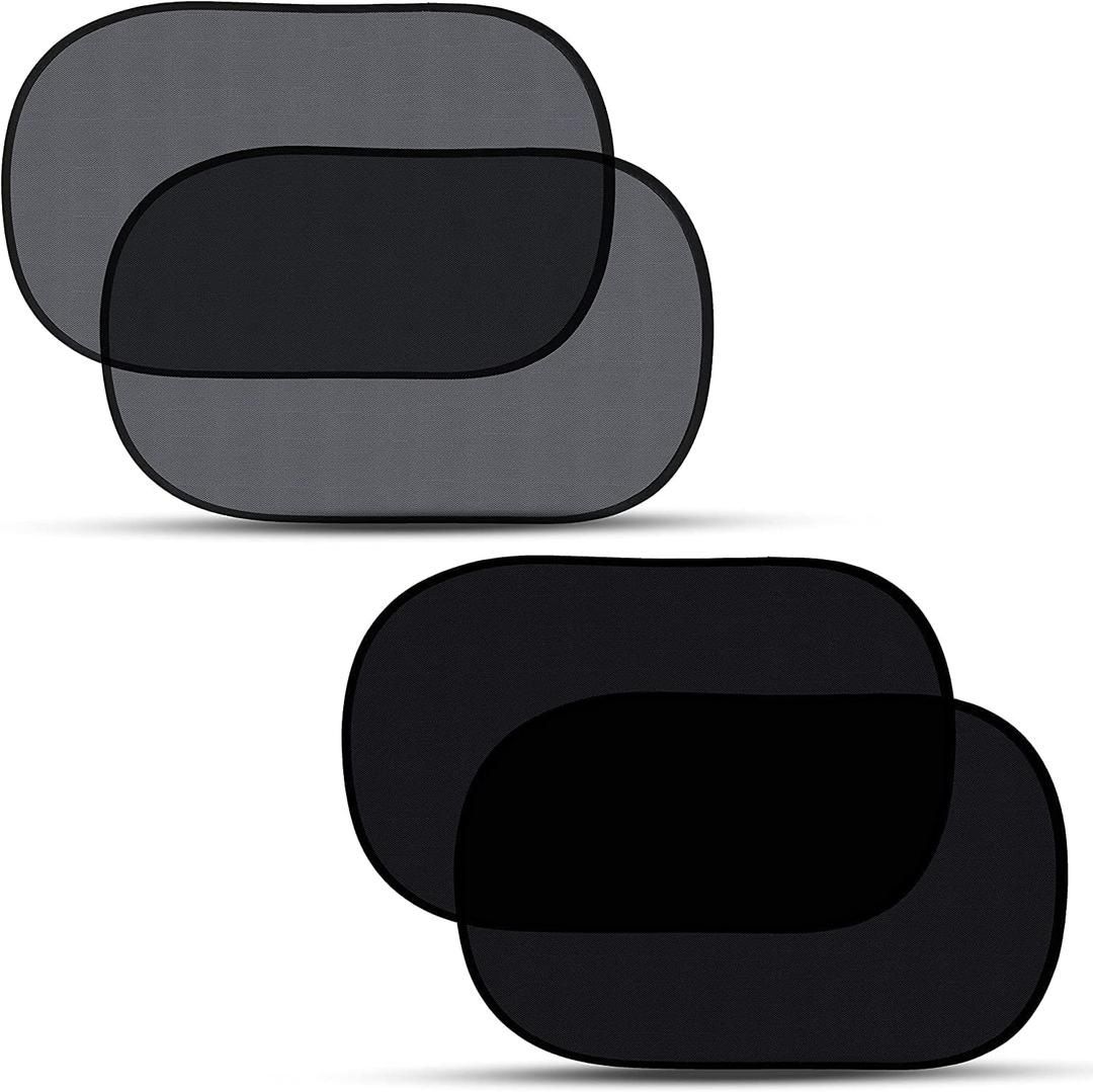 EcoNour Car Window Shade for Baby (4 Pack) | Cling Sun Shade for SUV, Van, RV, Bus & Pickup Truck | Sun Protection for Car Side Window | Sun Blocker Shade for Baby | X-Large 25" x 16" (2 Transparent + 2 Semi Transparent)