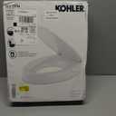 KOHLER 25875-0 Hyten 3" Height, Elevated Soft Close Elongated Toilet Seat, Contoured Seat with Grip-Tight Bumpers, Quick-Attach Hardware, No Slam Toilet Seat, White