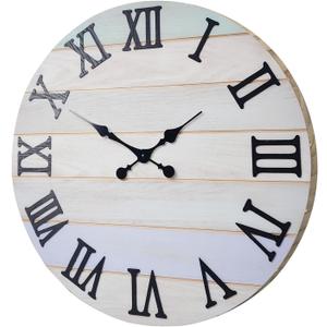 Solid Wood Wall Clocks for Living Room Decor 16 Inch Rustic Wall Clock Battery Operated Big Silent Wall Clock Non Ticking (Grey1)