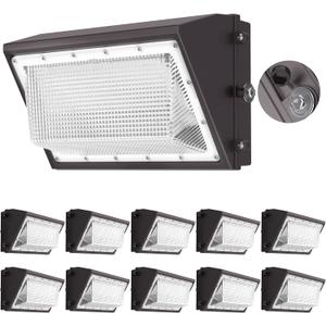 AIKVSXER 160W LED Wall Pack Light, 25600LM 6000K Dusk to Dawn Sensor, 10Pack