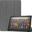 for Amazon All-New Kindle Fire HD 10&10 Plus Tablet Smart Cover, Ultra Slim Folio Stand Sleep/Wake Up Function Leather Case for All New Fire HD10 11th Generation(2021 Release)(Grey)