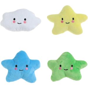HomeSoGood 4pcs Dog Chew Toys, Interactive Soft Star Cloud Toy